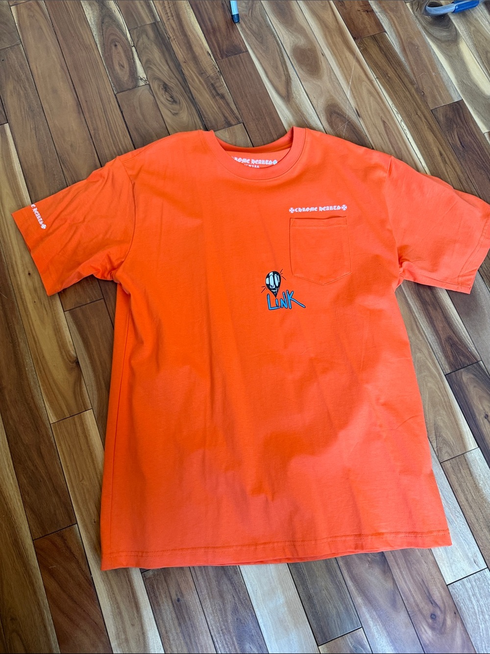 Chrome Hearts matty boy Orange Pocket Tee with Small Graphic